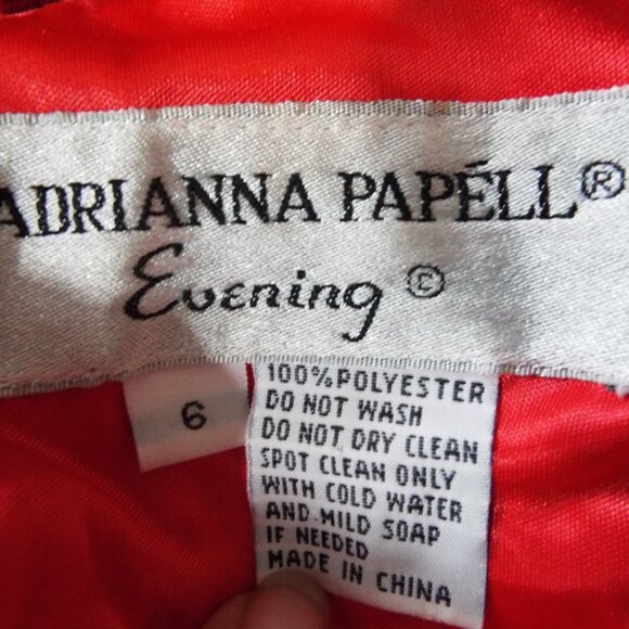 Adrianna Papell Evenings Vintage Red Sequin Halter Evening Gown Dress Size 6 - Picture 8 of 11